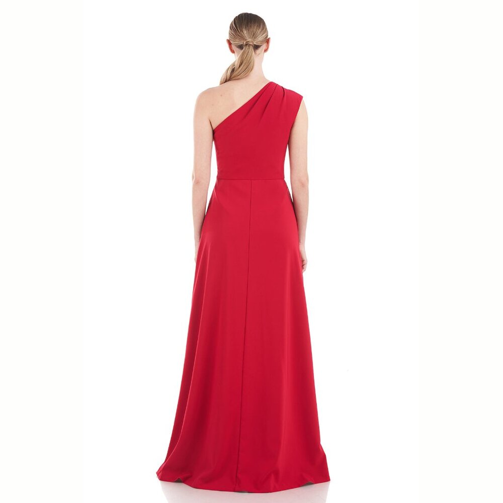 Kay Unger Genesis Walk Thru Pant Dress One Shoulder Red Size 14 - Picture 8 of 15